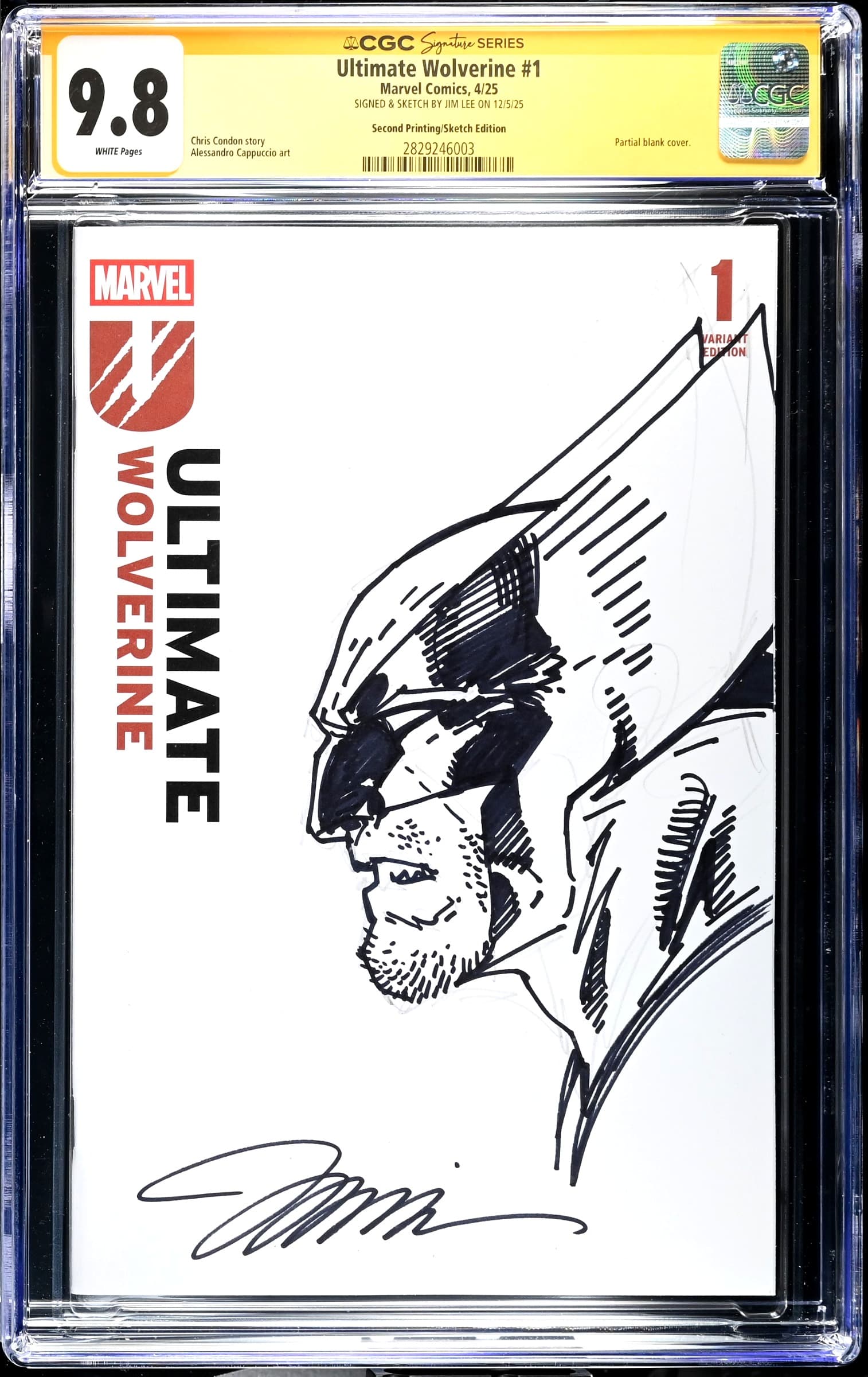 Ultimate Wolverine #1, Signed and sketched by Jim Lee